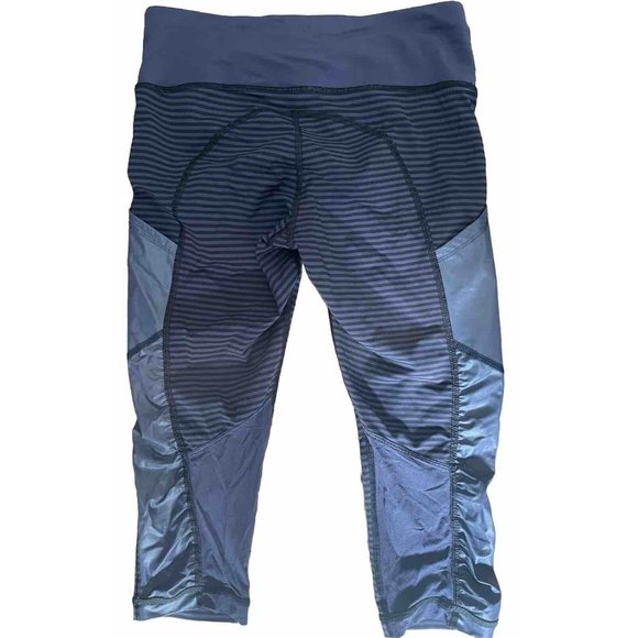 Lululemon $88 Women's Cut The Crop Capri Pant Striped Pockets Cadet Blue‎ Size 4 - Picture 9 of 9